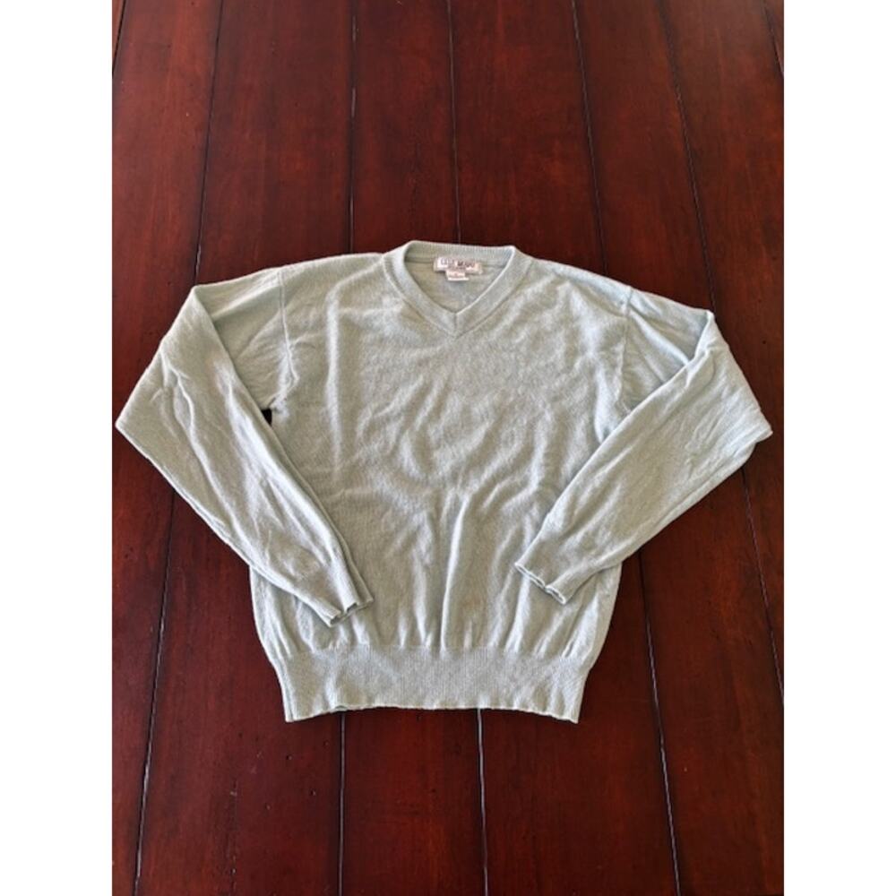 Lulu Bravo 100% Cashmere Sweater Women’s Medium Mint Green‎ V Neck Soft